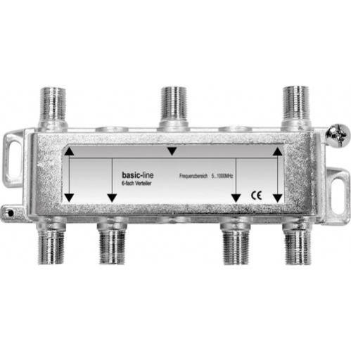 Derivatore Antenna TV 6 Vie BAB 6-01 – 5-1006 MHz, Metallico Schermato 90dB Con Connettori F
