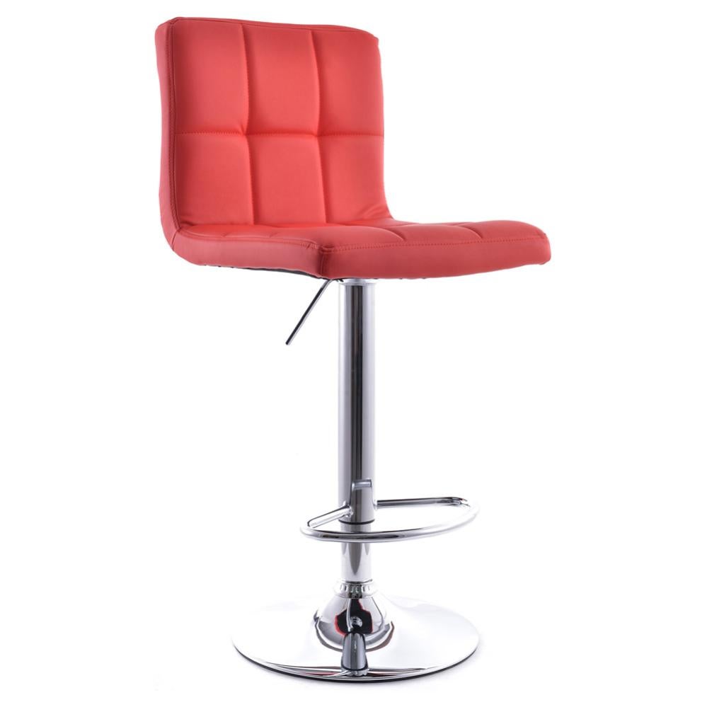 Simplihome Lowell Sgabello Da Bar Girevole Regolabile In Altezza, Bianco Ecopelle, Base Cromata - 2