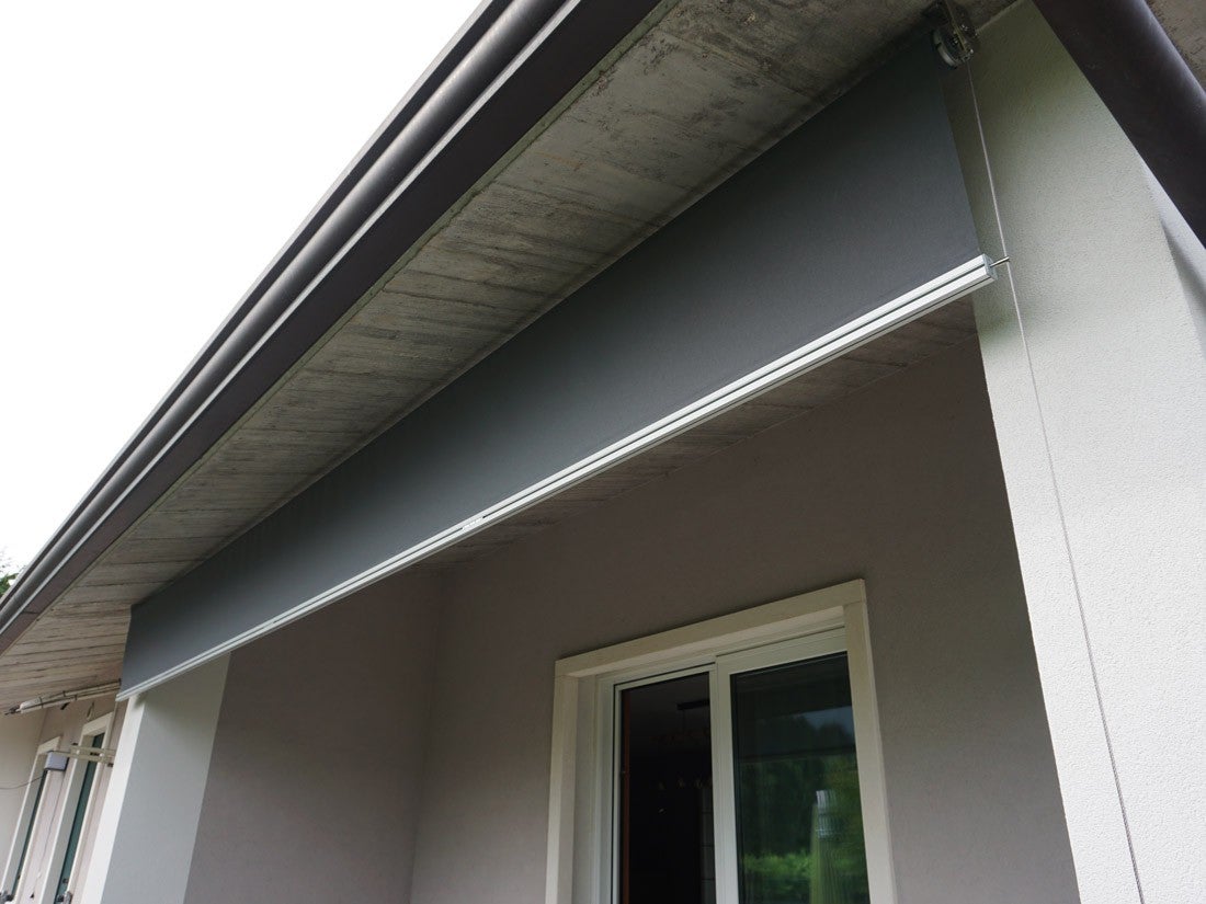 Toldo vertical guiado por cables white purishade 340w x 300h cm
