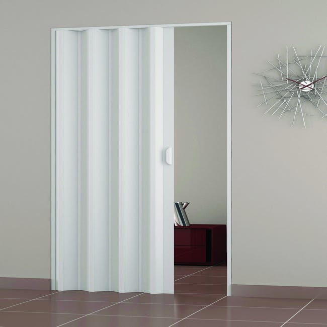 Puerta plegable de interior en kit de PVC Blanco 82x210 cm mod