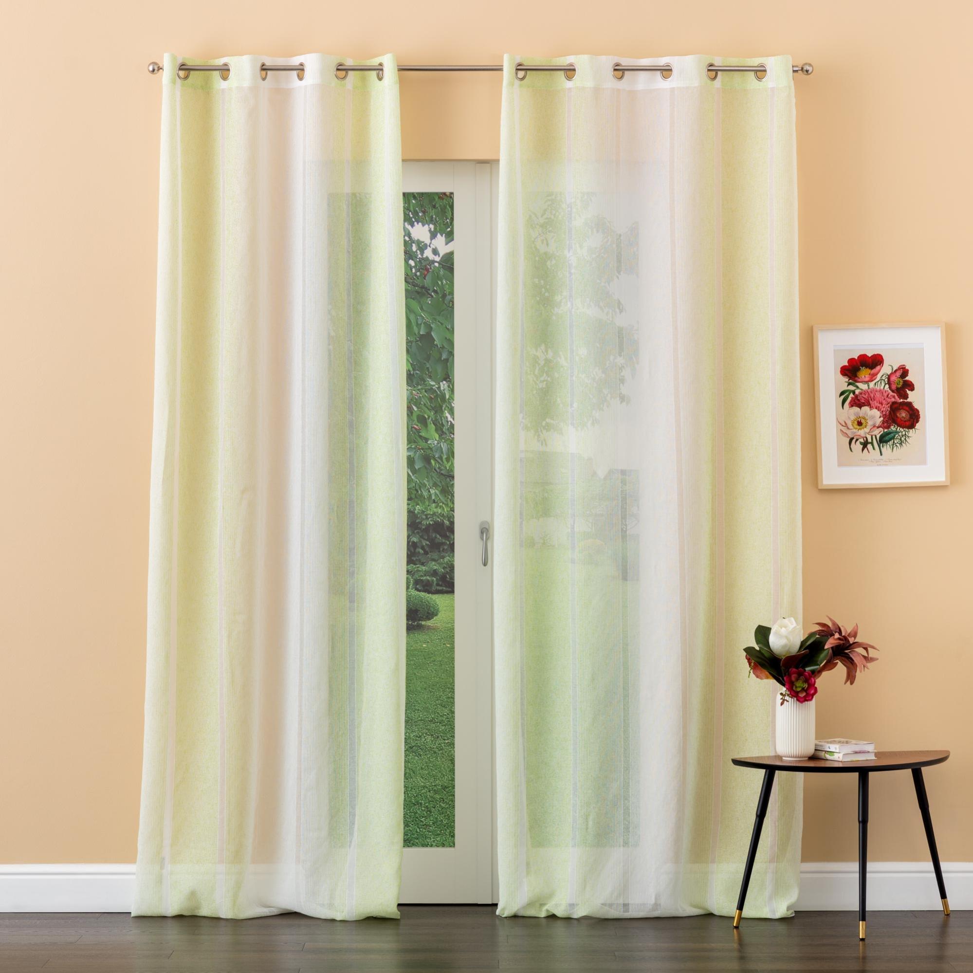 Tenda Per Porta Balcone Devola – Bianca Trasparente Con Pizzo – 140 Cm Larghezza, Altezze Disponibili – Tasca Per Asta Francese