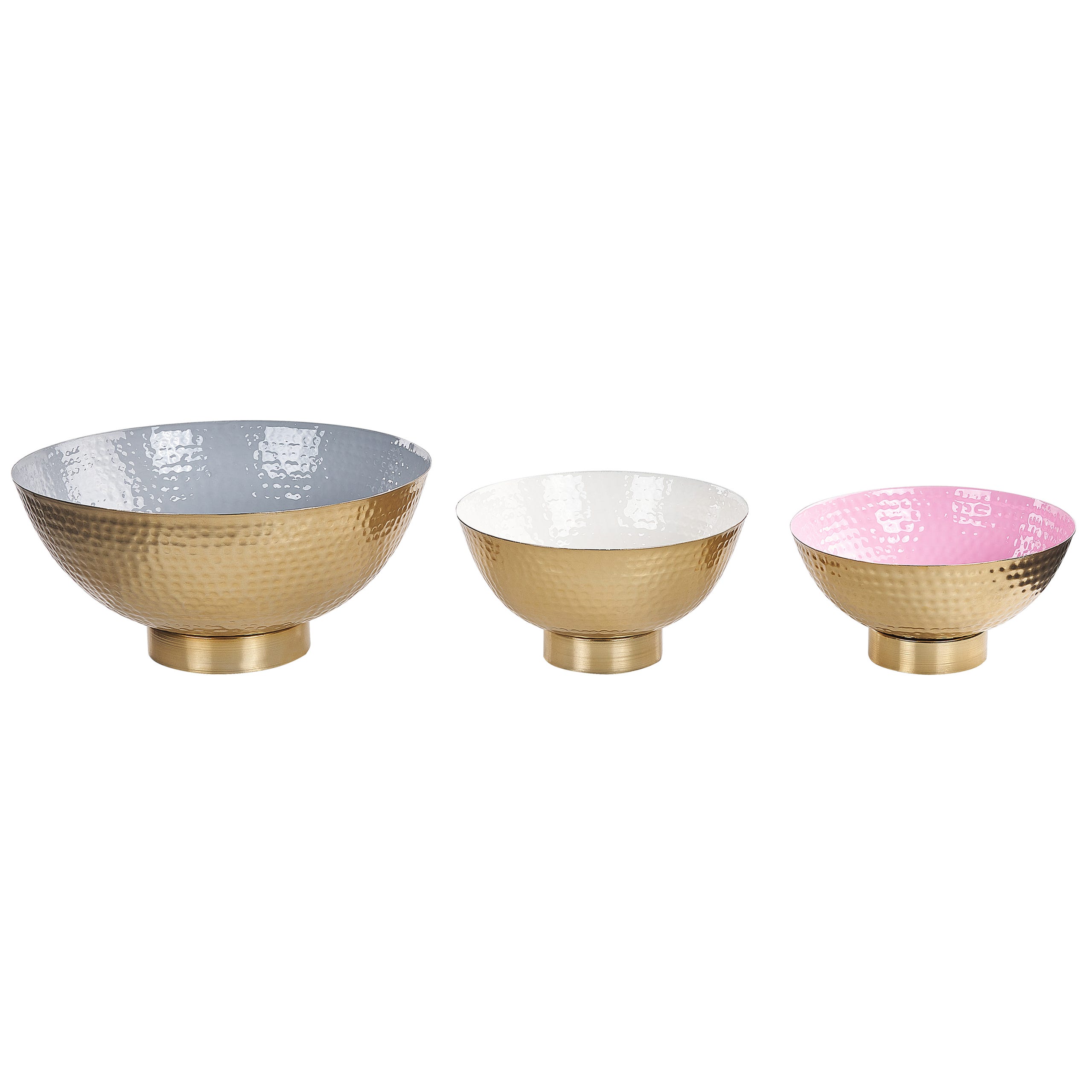 Set di 3 vassoi decorativi metallo dorato BARU
