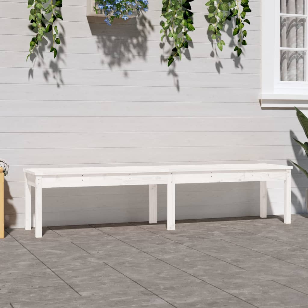 VidaXL Panca Giardino 2 Posti Bianca 203,5x44x45cm Legno Massello Pino