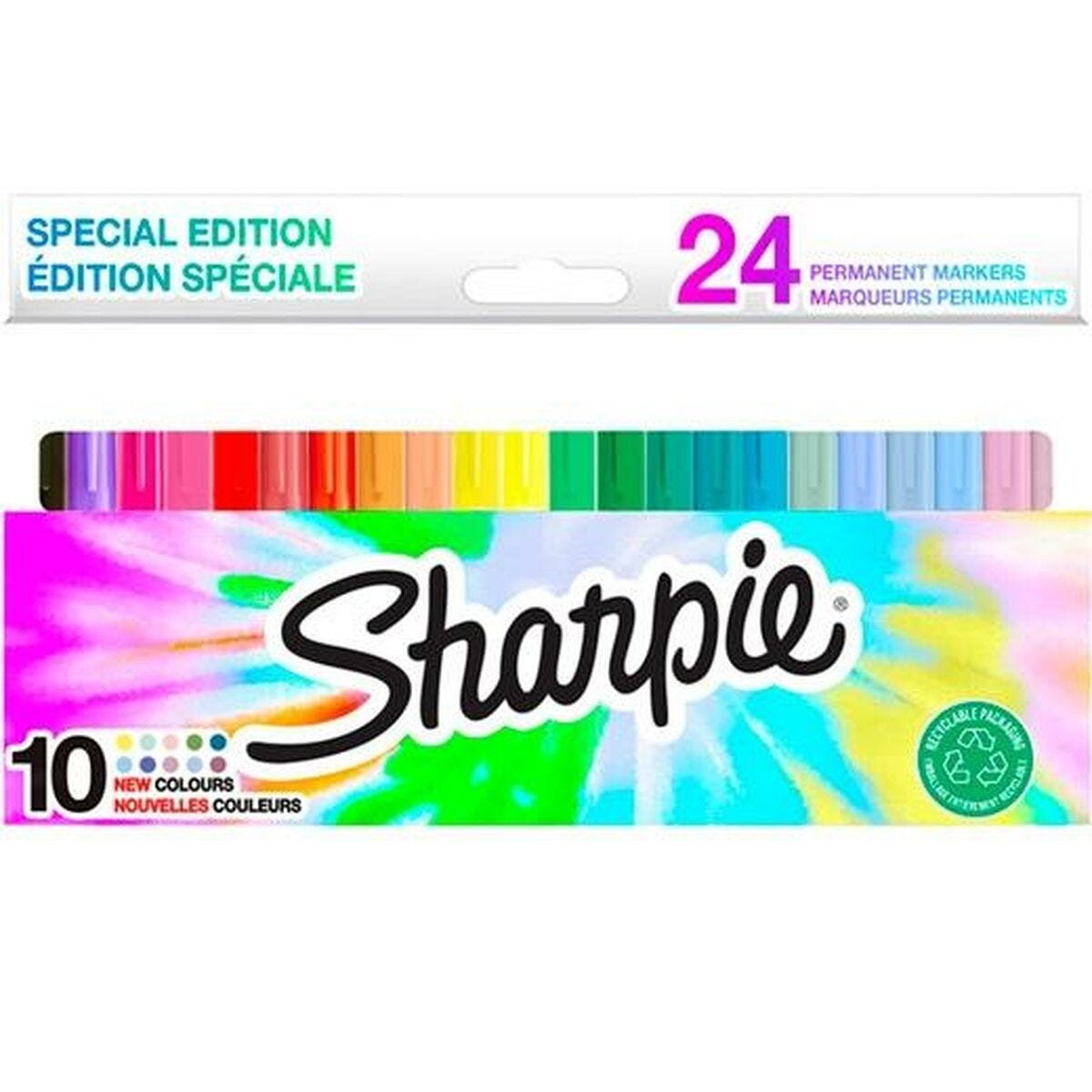 SHARPIE Rotuladores permanentes de colores mixtos, paquete de 24 + 1  marcador gratis