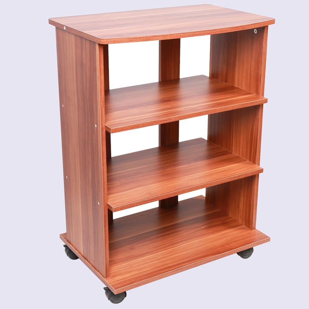 Carrello Porta TV Linea Azzurra - Design Italiano, Legno, Con Rotelle - Colore Bianco Frassinato