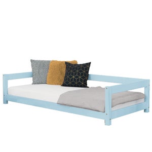 letto Ikea azzurro bambino con materasso 160 cm