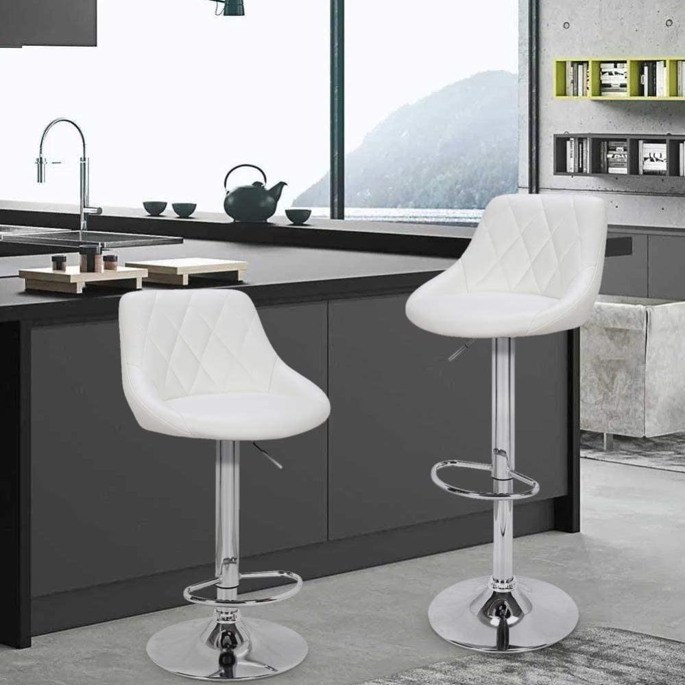 Set Sgabelli Cucina Seduta Pelle Imbottita Sgabello Girevole