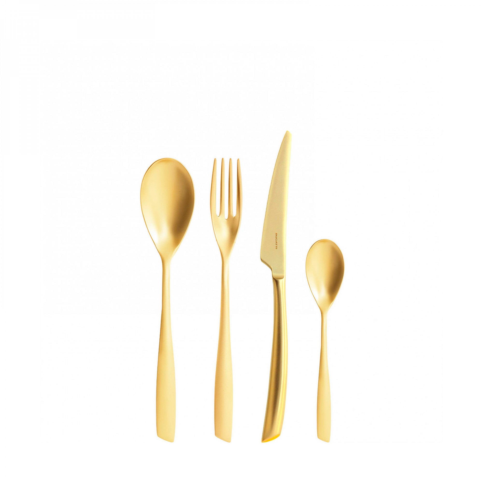 Set posate 24 pezzi in scatola Gallery Riviera Gold Oro PVD Sabbiato Bugatti