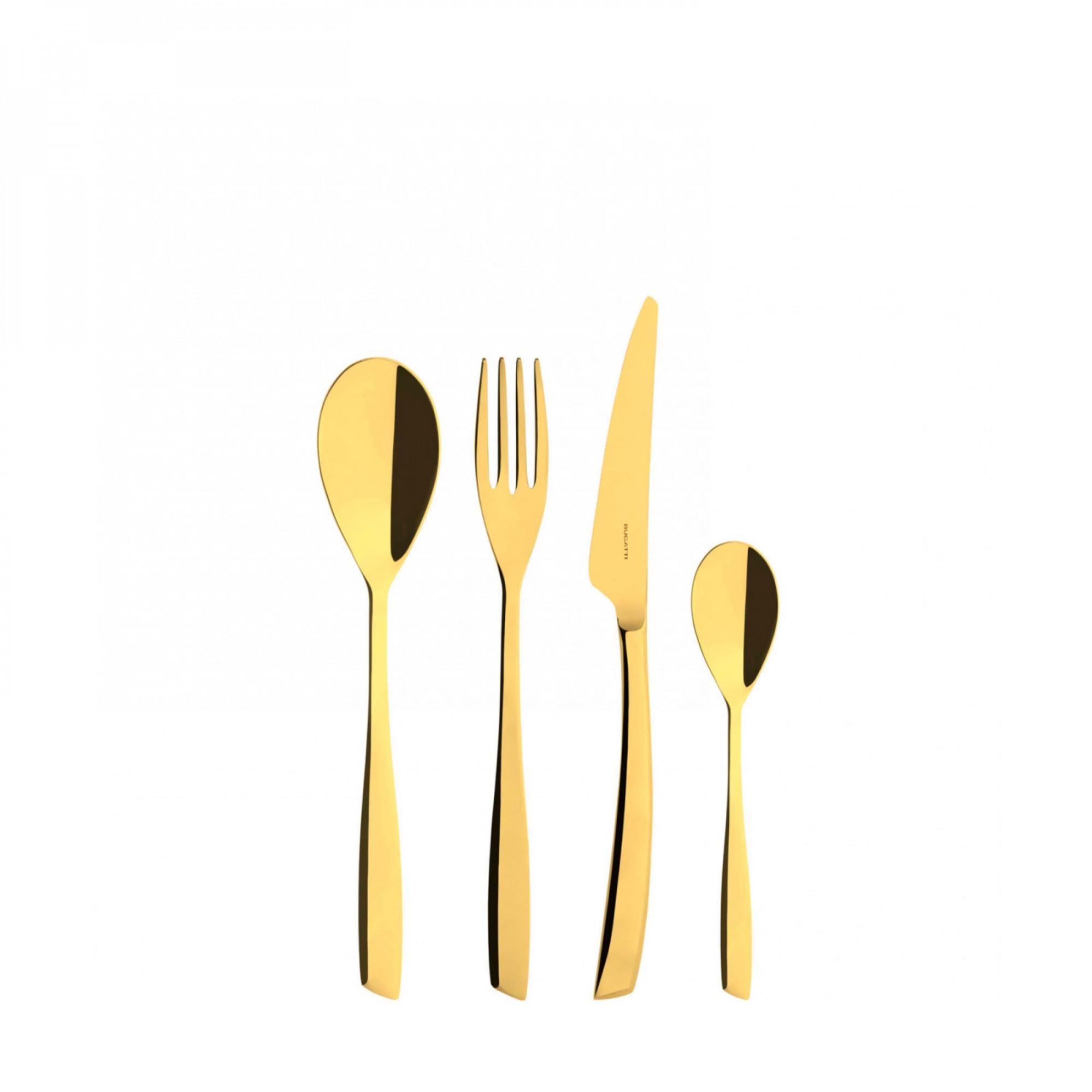 Set Posate 24 Pezzi In Scatola Gallery Riviera Champagne Champagne PVD Lucido Bugatti 88352625