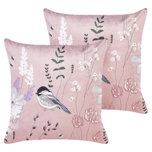 Set di 2 cuscini cotone rosa 45 x 45 cm LYNCHIS