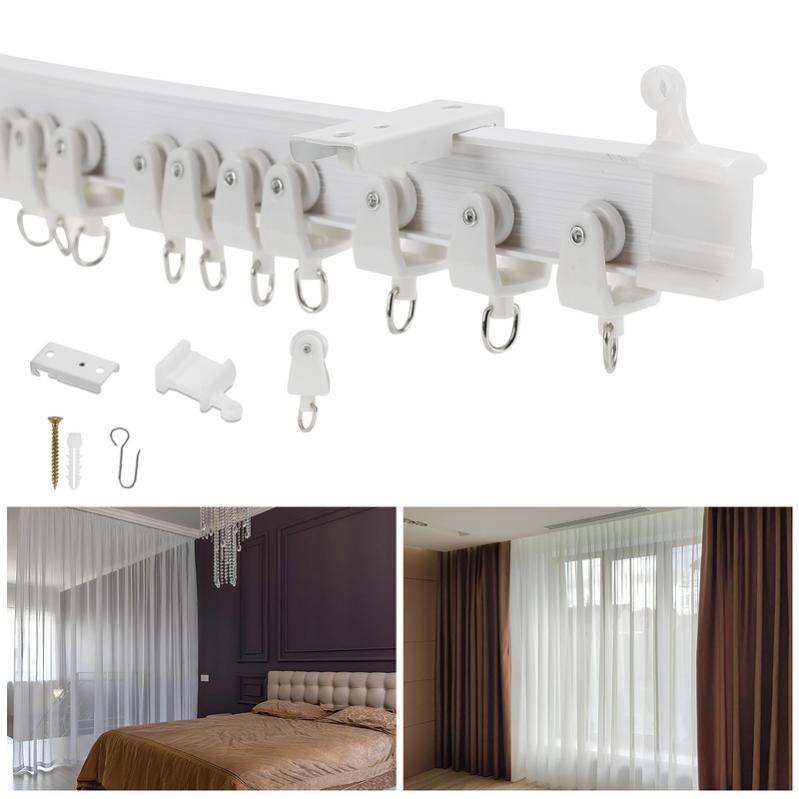 Rideau Glide Rail Track droites ou pliable souple baies vitrées Top Clamping 3 mètres Leroy Merlin