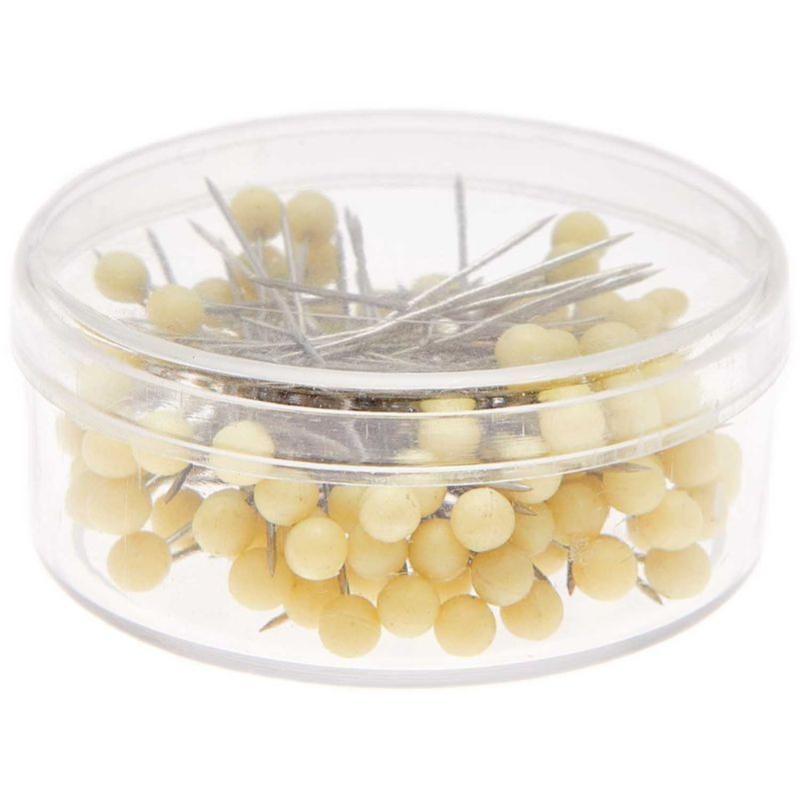 AERZETIX Spilli Decorativi Con Testa Perlata 100 Pezzi - Misti Colori, Lunghezza 73mm, Per Cucito, Sartoria E Hobby Creativi