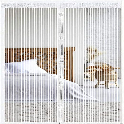 Moustiquaire Magnétique Universel Aimant Porte Fenêtre Camper Balcon Blanc  120x220 cm