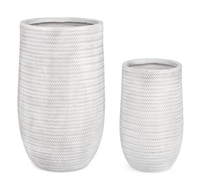 Mini Vasi In Ceramica Blu E Bianco Scala 1:12 - Motivo Floreale - Per Casa Delle Bambole - 2 Pezzi