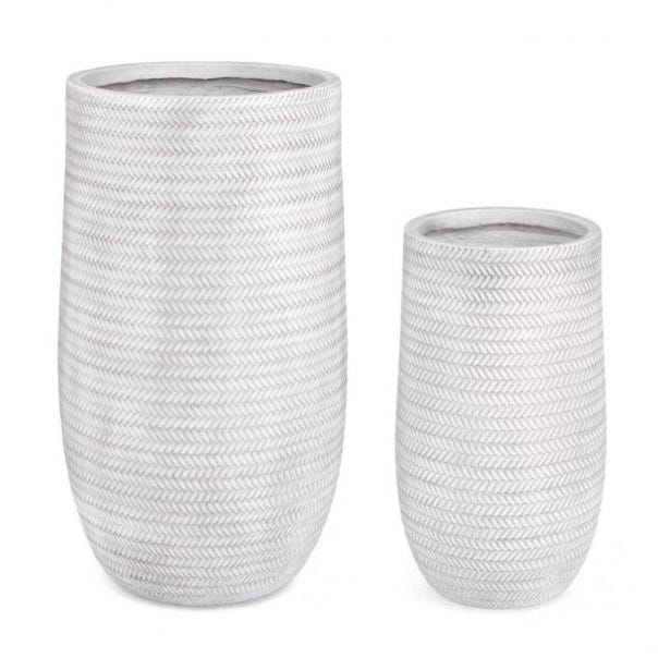 Mini Vasi In Ceramica Blu E Bianco Scala 1:12 - Motivo Floreale - Per Casa Delle Bambole - 2 Pezzi