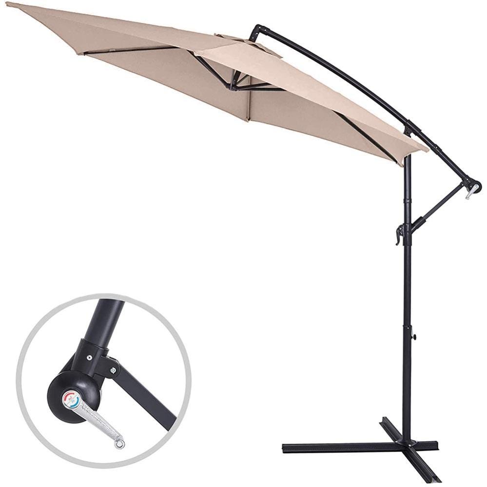 Ombrellone Da Giardino 3x3m Tortora - Palo Decentrato In Acciaio Per Piscina - Foto 5