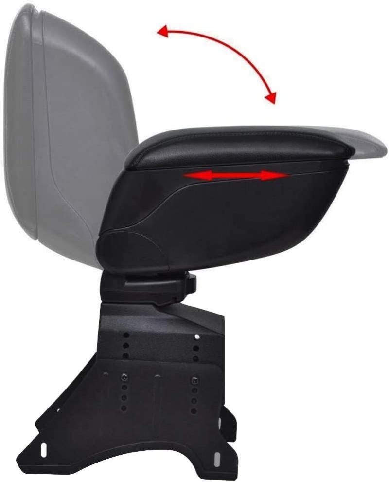 Bracciolo Universale Portaoggetti Auto Simil Pelle Nero Apribile e Bracciolo Universale Portaoggetti Auto Simil Pelle Nero Apribile e