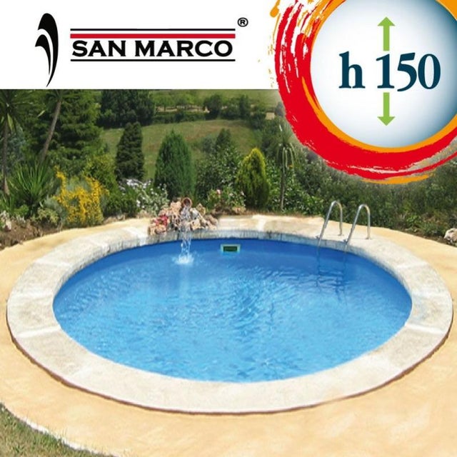 Piscina rotonda interrata 900x150 cm con filtro e scaletta inox