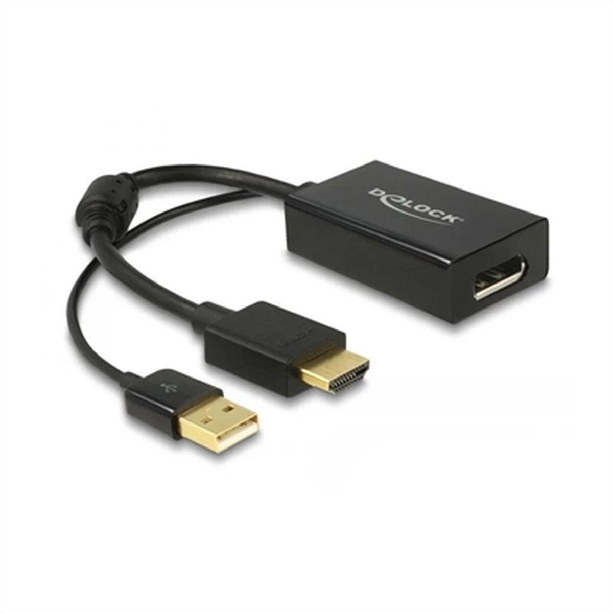 Adaptateur HDMI vers DisplayPort DELOCK 62667 Noir 4K Ultra HD