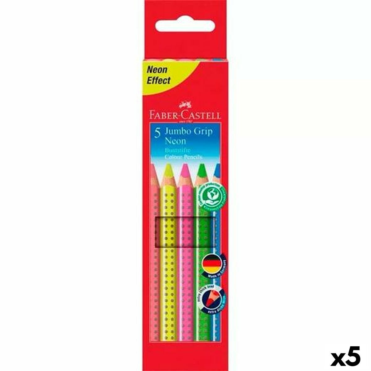 Crayons de couleur Faber-Castell Multicouleur Neón (5 Unités)