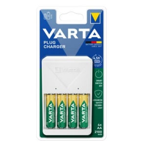 Chargeur de piles rondes Varta LCD Plug Charger+ 4x 56706 avec