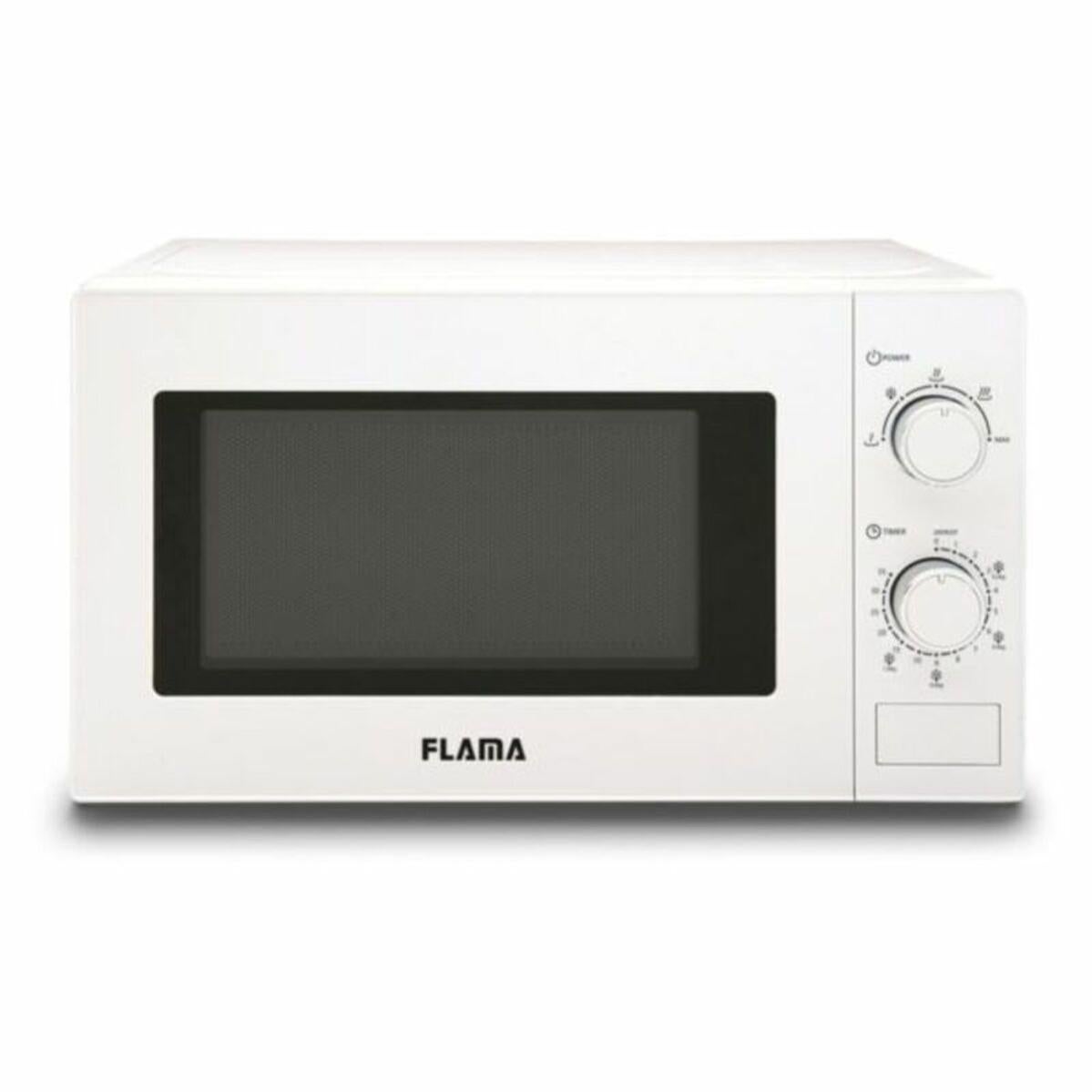 Microonde Flama 1831FL 20 Litri 700W - Colore Crema, Comando A Manopola, Funzione Sbrinamento, Senza Grill