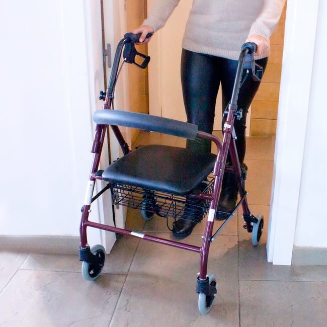 andador para adulto andadores con asiento ruedas frenos silla ancianos Nuevo