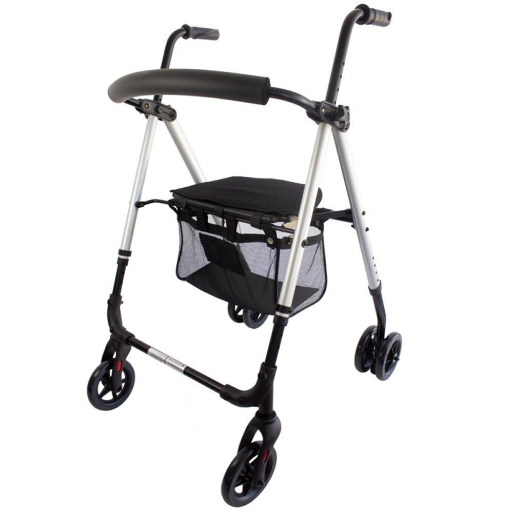 Mobiclinic Telaio per anziani deambulatore a 4 ruote per adulti e disabili  rollator pieghevole leggero