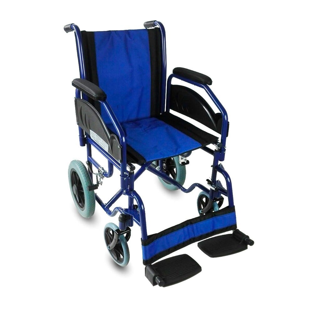 Mobiclinic Sedia a rotelle ortopedica pieghevole per disabili con freno a  mano poggiapiedi e braccioli estraibili con braccioli estraibili.