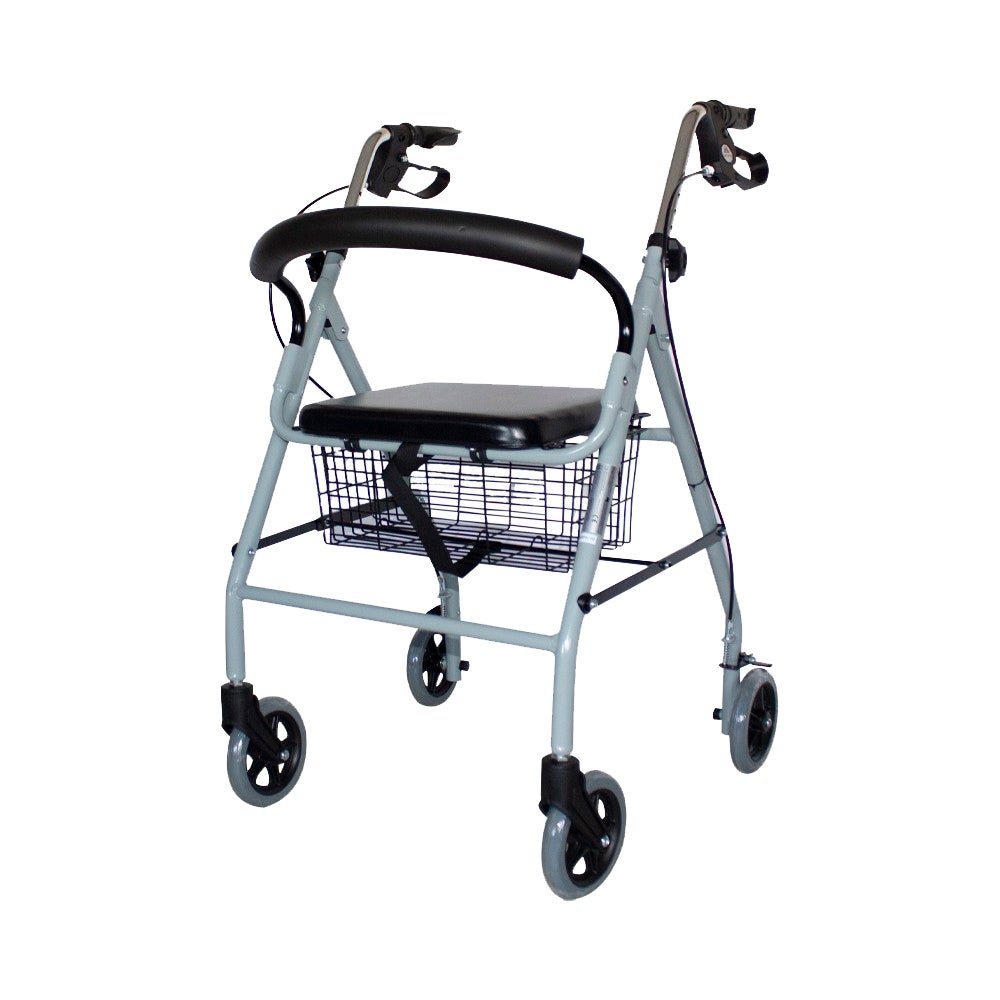 Mobiclinic déambulateur à 4 roues freins à main pliable léger avec siège Cadre de marche pour