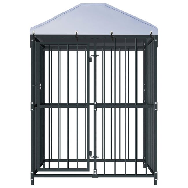Chenil extérieur cage enclos parc animaux chien extérieur avec toit pour  chiens 382 x 382 x 225 cm