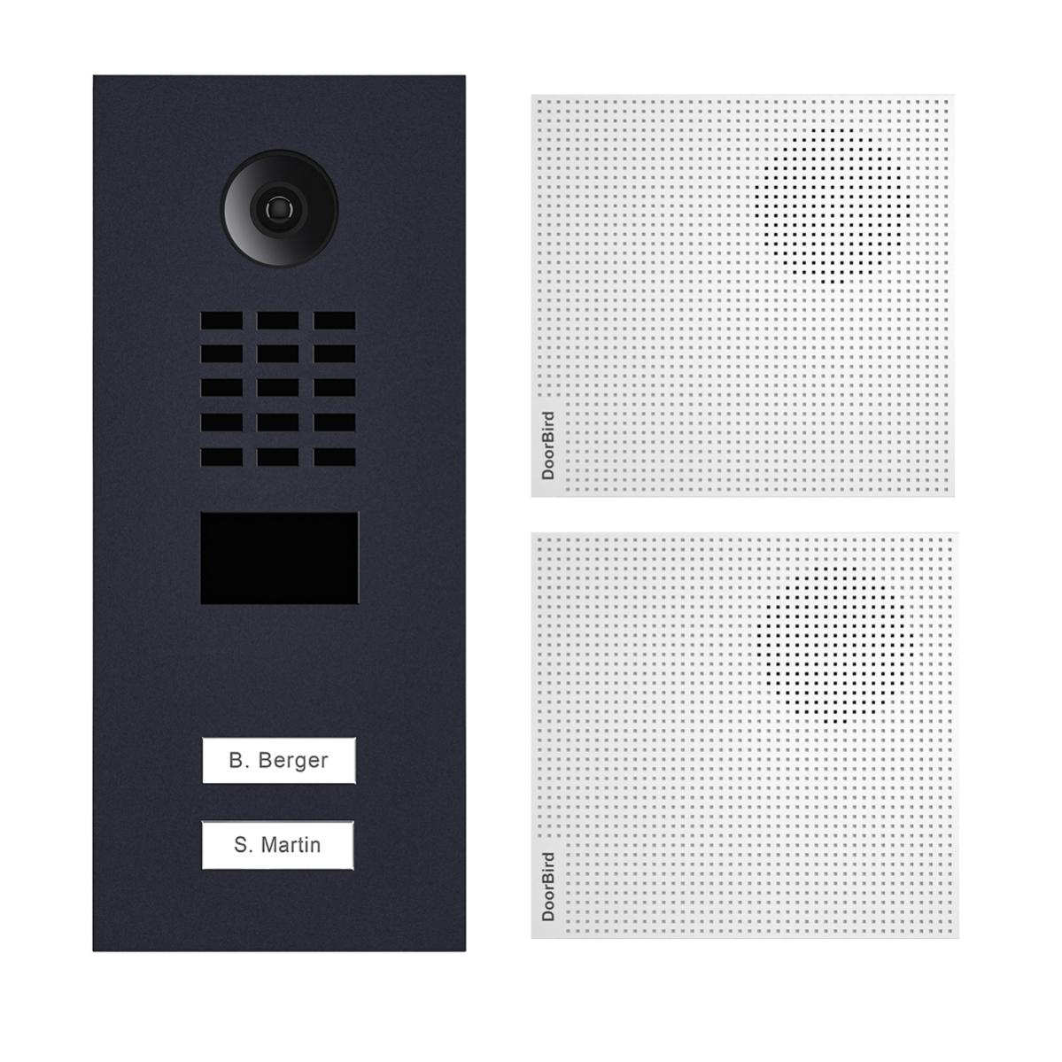 Videocitofono IP 2 campanelli + 2 suonerie e staffa per montaggio a parete - Antracite | Leroy