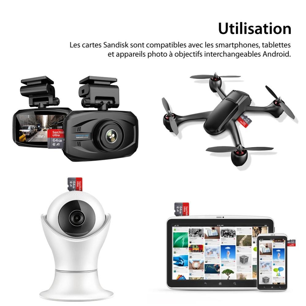 Carte Micro TF SD classe 10 SanDisk 32 G - originale, carte mémoire pour Smartphone Tablette Caméra Surveillance - 5