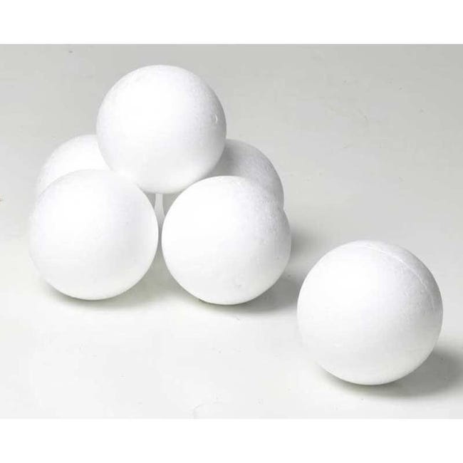 Palle di polistirolo da personalizzare - bianco - Ø 6 cm