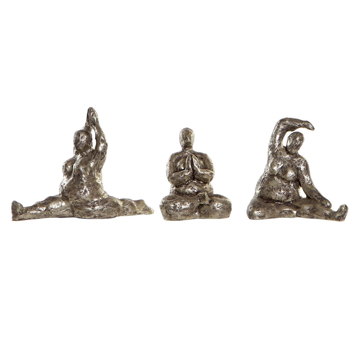 Figura decorativa dkd home decor dorado resina yoga moderno (11 x 22,5 x 17 cm) (3 unidades)