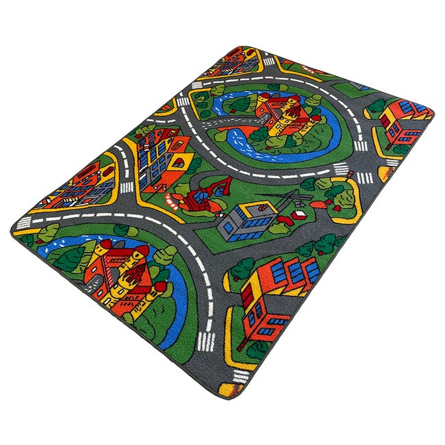 Acomoda Textil – Alfombra Infantil Ciudad Carretera para Jugar. (Modelo A,  100x140 cm)