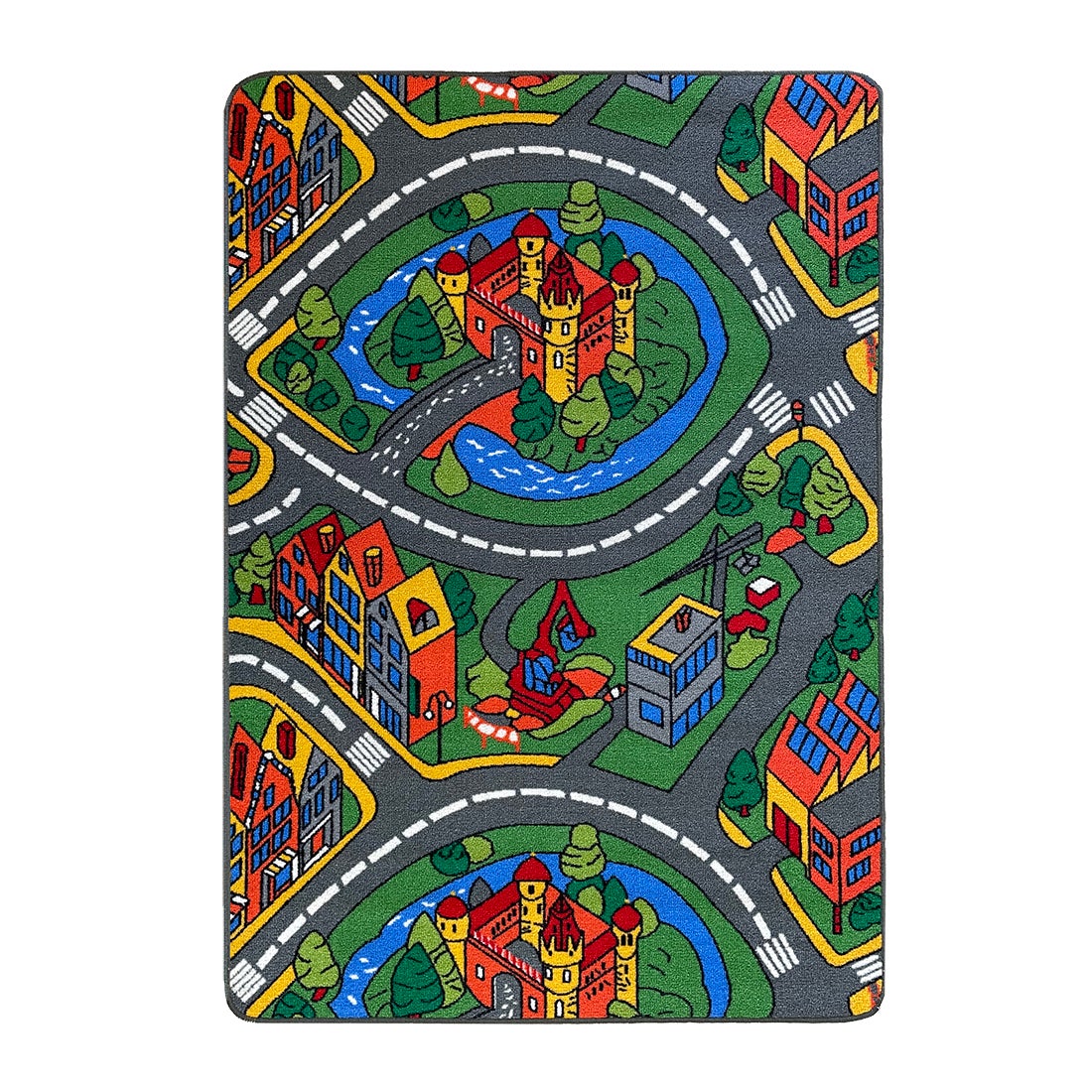 Acomoda Textil – Alfombra Infantil Ciudad Carretera para Jugar. (Modelo A,  120x160 cm)