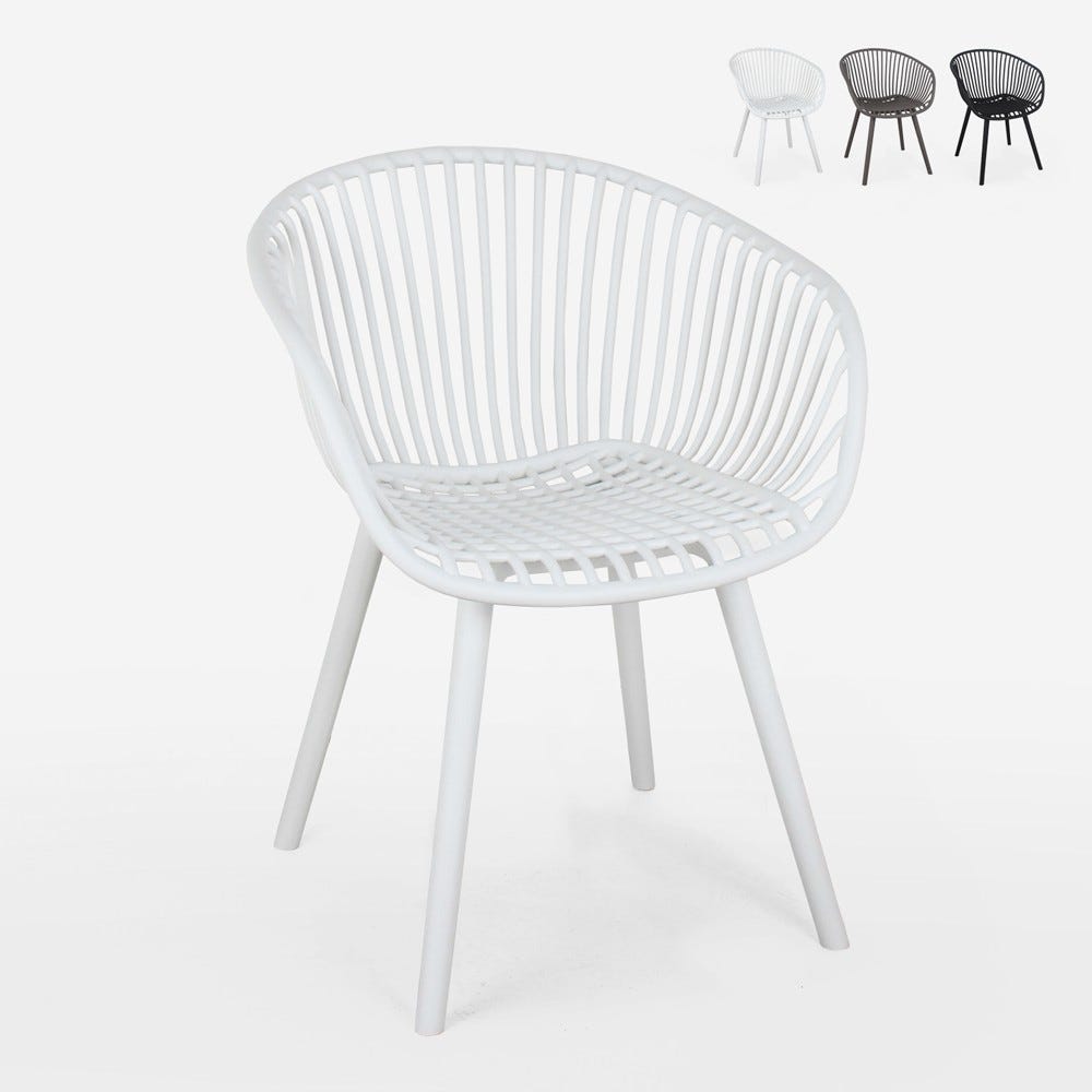 Philis sedia moderna con braccioli per sala da pranzo cucina giardino