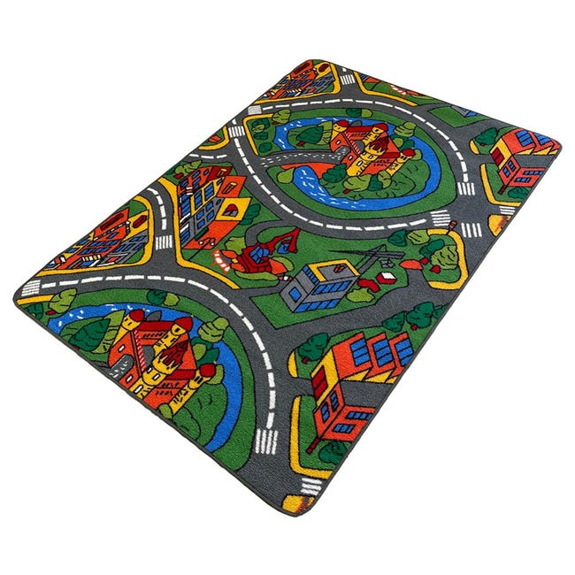 Acomoda Textil Alfombra Infantil Ciudad Carretera para Jugar