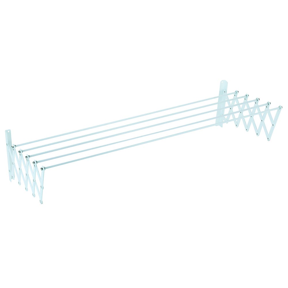 Tendedero barras extensible para pared de aluminio de 100x23x75 cm