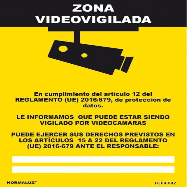 Cartel Zona Videovigilancia 30X21Cm