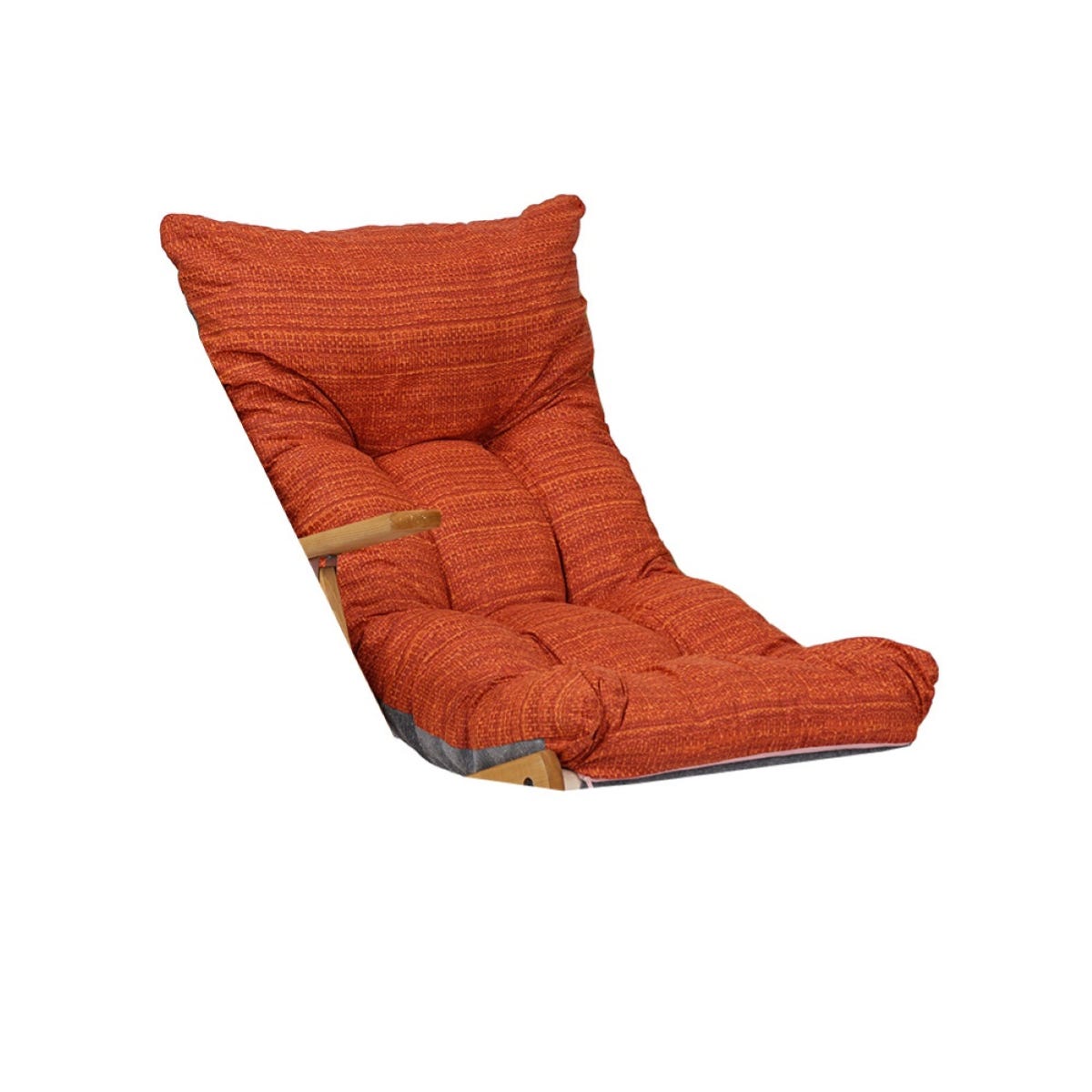 Cuscino imbottito 45x45 cm in cotone stampa frontale naturale e arancione
