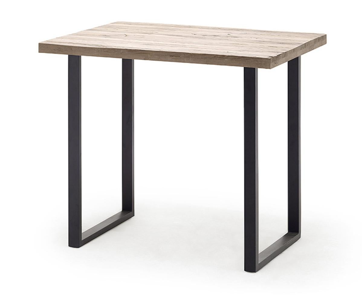 Table de bar coloris chêne blanchi / pieds coloris anthracite