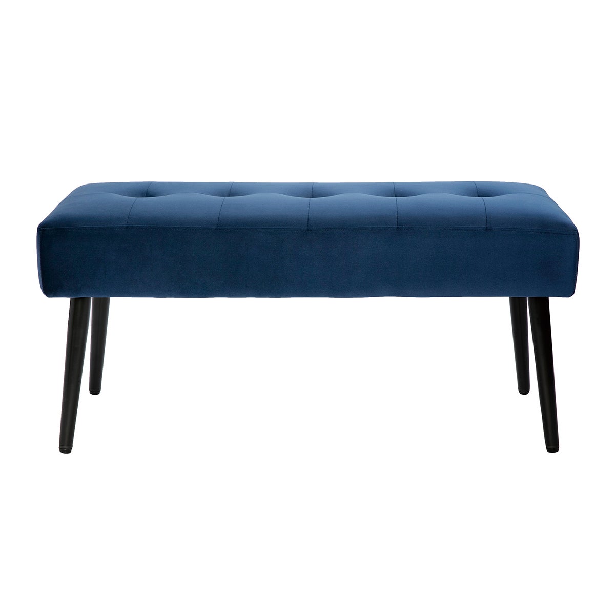 banc bout de lit velours bleu capitonné baroque versa mosa 91 cm - Kdesign