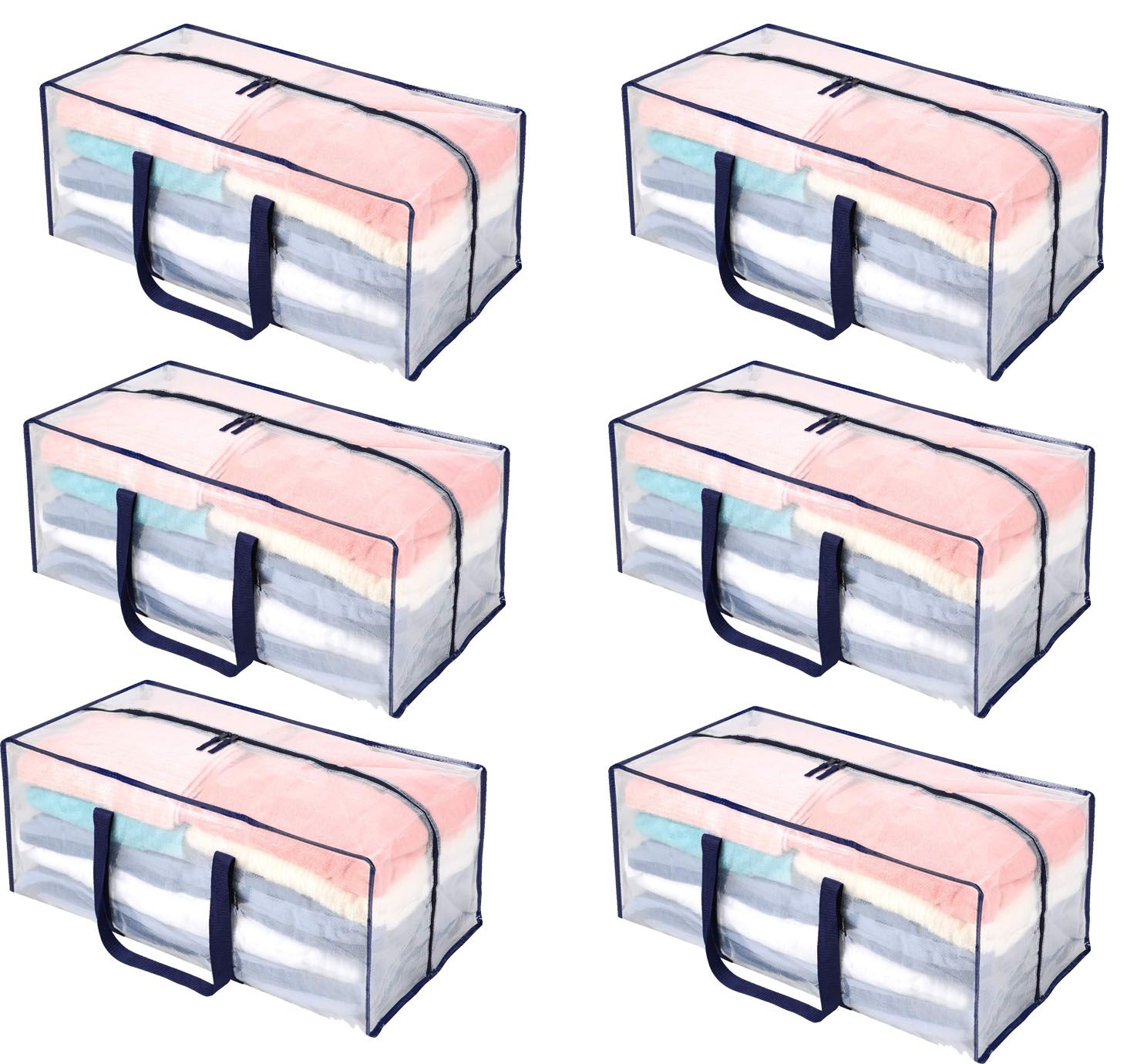 Lot de 6 sacs de rangement transparents tr s r sistants sac de