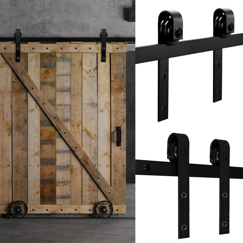Système porte coulissante Système de porte coulissante Ferrure de porte  coulissante Guidage de porte Poignée de porte Porte en bois—Stripes—200cm