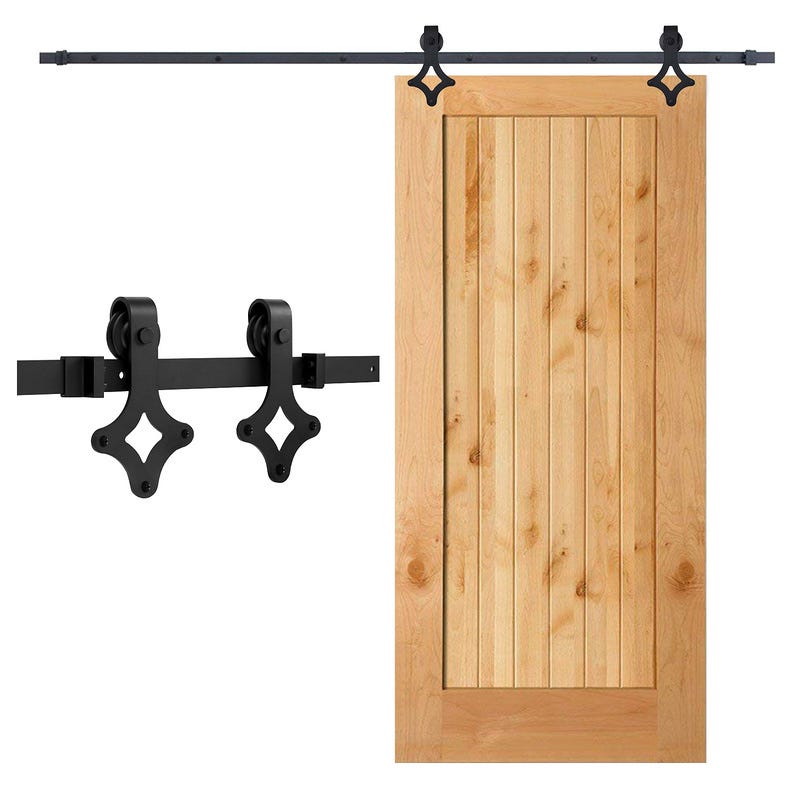 Système porte coulissante Système de porte coulissante Kit de ferrure de porte  coulissante Porte coulissante en bois—Riesenrad—183cm