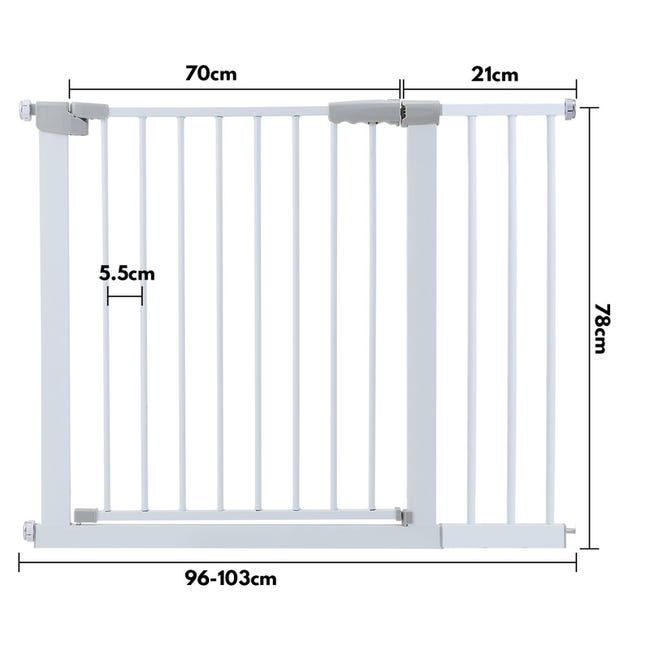Barriere de securite porte et escalier 88-96cm blanc - Conforama