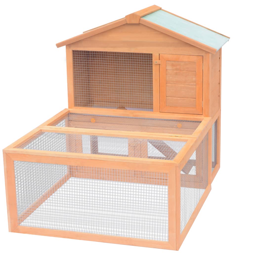 Maison Exclusive Conejera jaula de animales con patio exterior madera