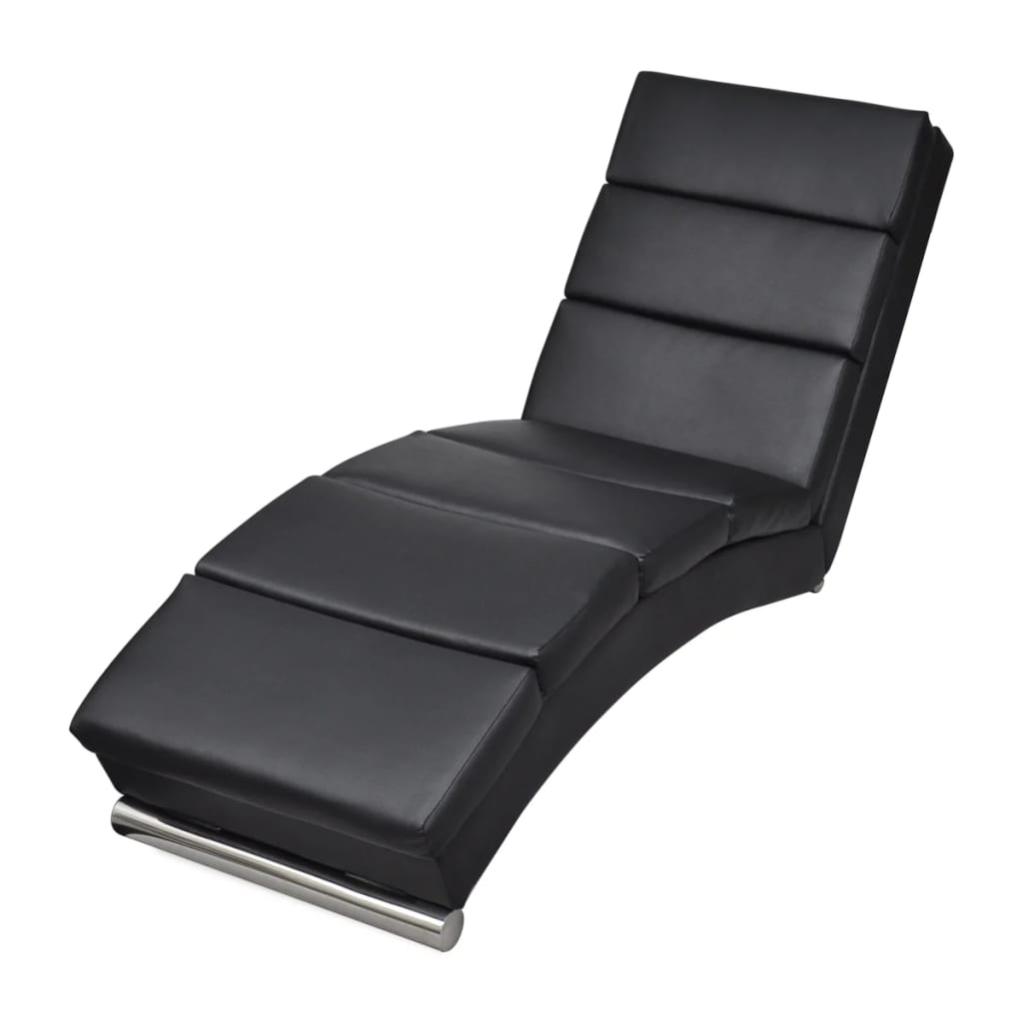 Maison Exclusive Chaise longue Noir Similicuir Leroy Merlin